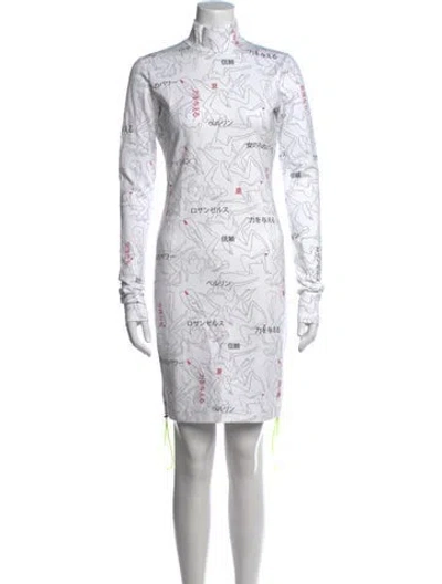 Pre-owned Marcell Von Berlin Graphic Print Mini Dress W/ Tags In White