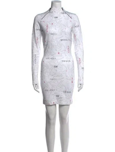 Pre-owned Marcell Von Berlin Graphic Print Mini Dress W/ Tags In White