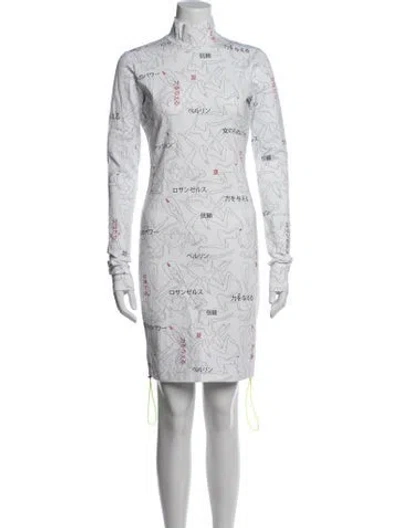 Pre-owned Marcell Von Berlin Graphic Print Mini Dress In White