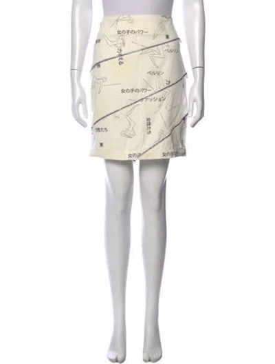 Pre-owned Marcell Von Berlin Graphic Print Mini Skirt In Neutral