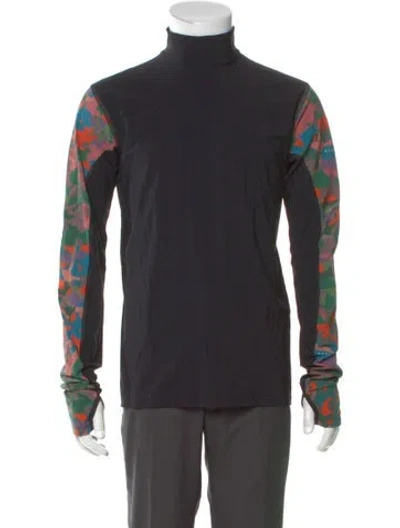 Pre-owned Marcell Von Berlin Graphic Print Mock Neck Henley W/ Tags In Multi