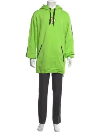 Pre-owned Marcell Von Berlin Graphic Print Mock Neck Hoodie In Green
