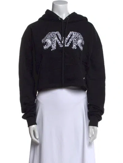 Pre-owned Marcell Von Berlin Graphic Print Mock Neck Sweatshirt In Black