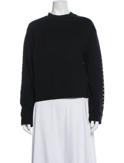Pre-owned Marcell Von Berlin Graphic Print Mock Neck Sweatshirt In Black