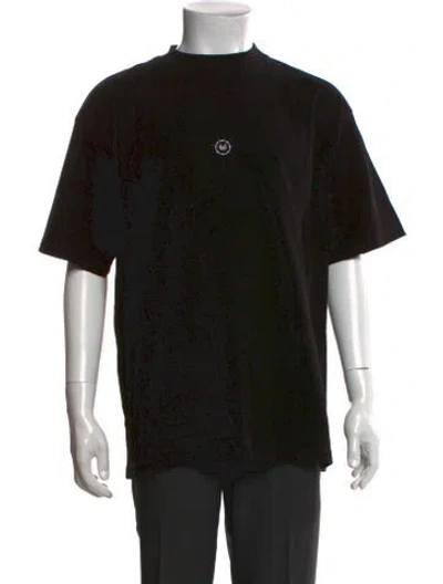 Pre-owned Marcell Von Berlin Graphic Print Mock Neck T-shirt In Black