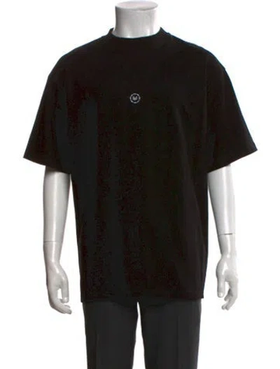 Pre-owned Marcell Von Berlin Graphic Print Mock Neck T-shirt In Black
