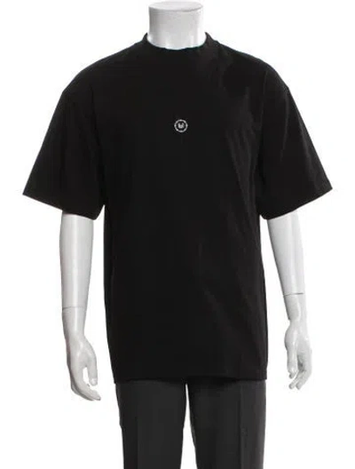 Pre-owned Marcell Von Berlin Graphic Print Mock Neck T-shirt In Black