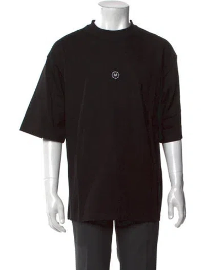 Pre-owned Marcell Von Berlin Graphic Print Mock Neck T-shirt In Black