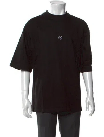 Pre-owned Marcell Von Berlin Graphic Print Mock Neck T-shirt In Black
