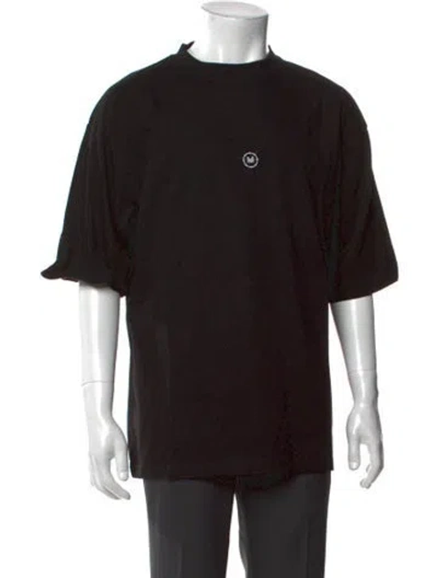 Pre-owned Marcell Von Berlin Graphic Print Mock Neck T-shirt In Black