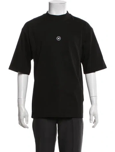 Pre-owned Marcell Von Berlin Graphic Print Mock Neck T-shirt In Black