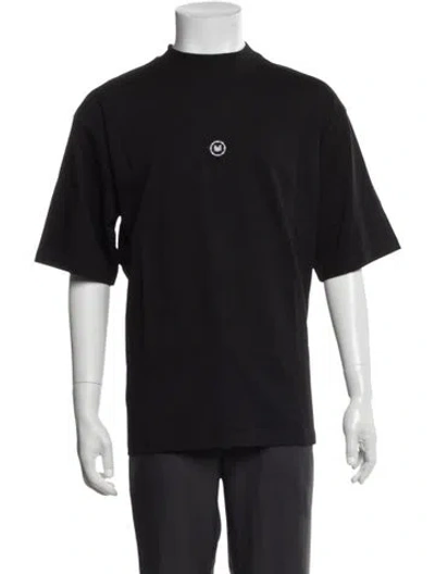 Pre-owned Marcell Von Berlin Graphic Print Mock Neck T-shirt In Black