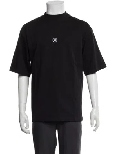 Pre-owned Marcell Von Berlin Graphic Print Mock Neck T-shirt In Black