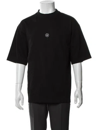 Pre-owned Marcell Von Berlin Graphic Print Mock Neck T-shirt In Black