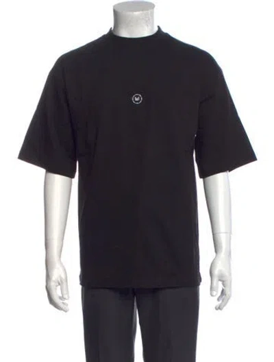 Pre-owned Marcell Von Berlin Graphic Print Mock Neck T-shirt In Black
