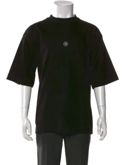 Pre-owned Marcell Von Berlin Graphic Print Mock Neck T-shirt In Black