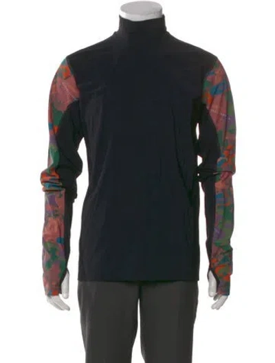 Pre-owned Marcell Von Berlin Graphic Print Mock Neck T-shirt W/ Tags In Black