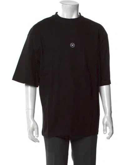 Pre-owned Marcell Von Berlin Graphic Print Mock Neck T-shirt W/ Tags In Black