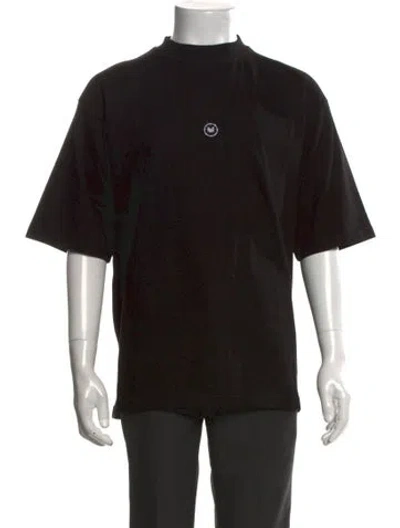 Pre-owned Marcell Von Berlin Graphic Print Mock Neck T-shirt W/ Tags In Black