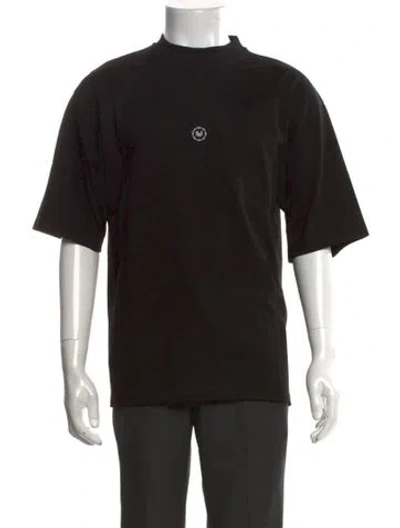 Pre-owned Marcell Von Berlin Graphic Print Mock Neck T-shirt W/ Tags In Black