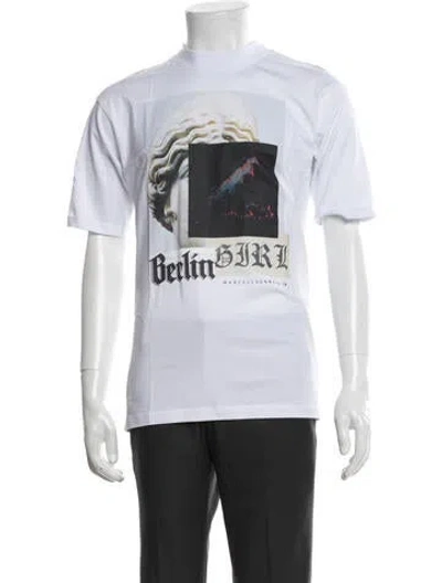 Pre-owned Marcell Von Berlin Graphic Print Mock Neck T-shirt W/ Tags In Black