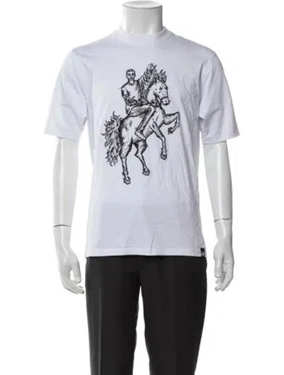 Pre-owned Marcell Von Berlin Graphic Print Mock Neck T-shirt W/ Tags In White
