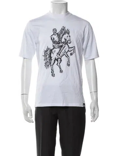 Pre-owned Marcell Von Berlin Graphic Print Mock Neck T-shirt In White
