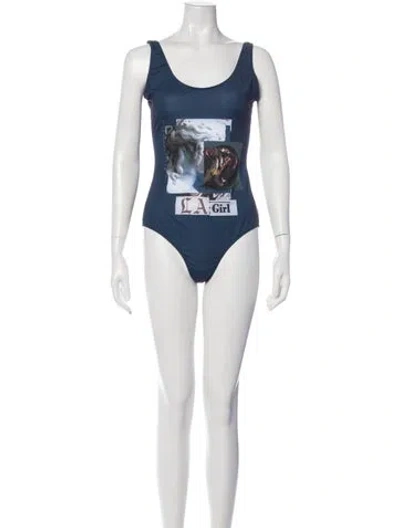 Pre-owned Marcell Von Berlin Graphic Print One-piece In Blue