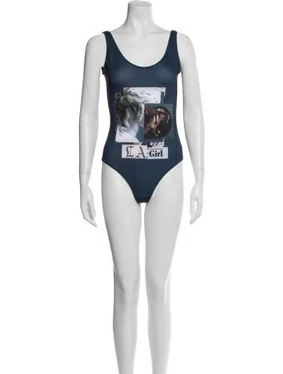 Pre-owned Marcell Von Berlin Graphic Print One-piece W/ Tags In Black