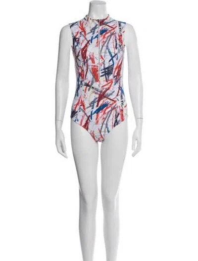 Pre-owned Marcell Von Berlin Graphic Print One-piece W/ Tags In Purple