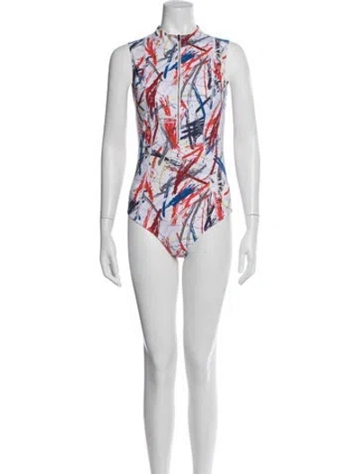 Pre-owned Marcell Von Berlin Graphic Print One-piece W/ Tags In Purple