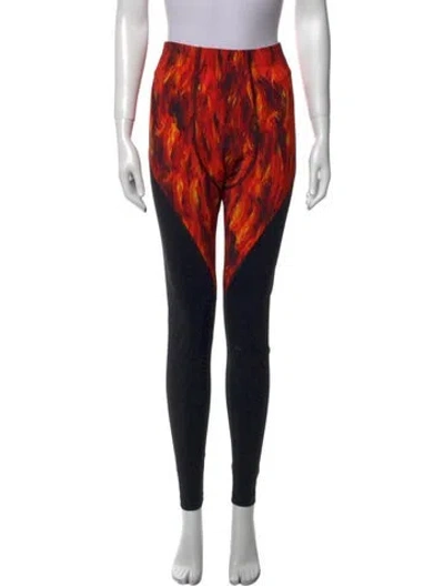 Pre-owned Marcell Von Berlin Graphic Print Skinny Leg Pants In Red