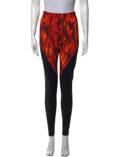 Pre-owned Marcell Von Berlin Graphic Print Skinny Leg Pants In Red