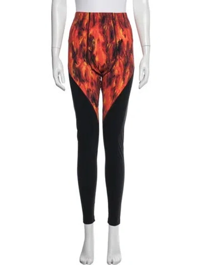 Pre-owned Marcell Von Berlin Graphic Print Skinny Leg Pants In Red