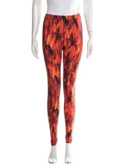 Pre-owned Marcell Von Berlin Graphic Print Skinny Leg Pants In Red