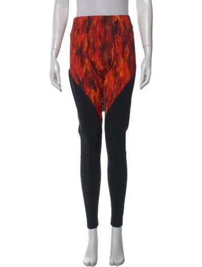 Pre-owned Marcell Von Berlin Graphic Print Skinny Leg Pants W/ Tags In Red