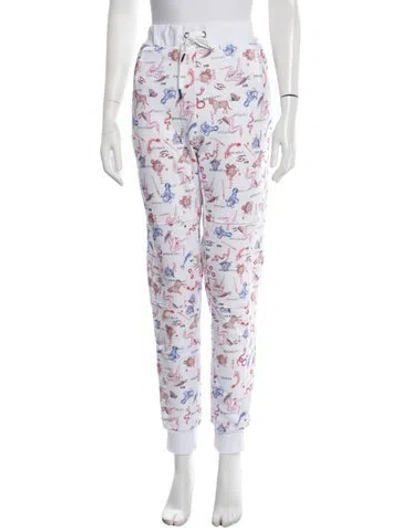 Pre-owned Marcell Von Berlin Graphic Print Straight Leg Pants W/ Tags In White