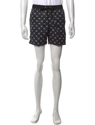 Pre-owned Marcell Von Berlin Graphic Print Swim Trunks W/ Tags In Black