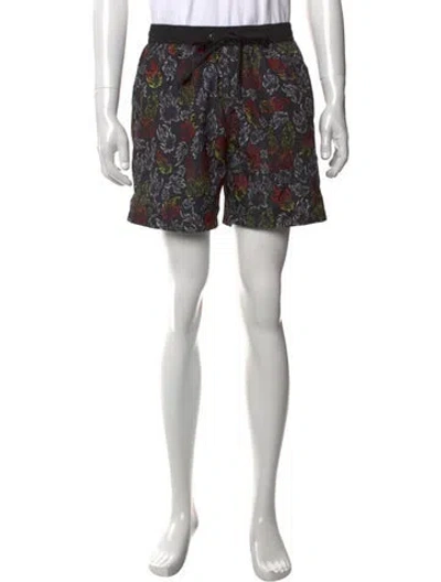Pre-owned Marcell Von Berlin Graphic Print Swim Trunks W/ Tags In Black