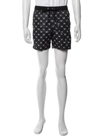 Pre-owned Marcell Von Berlin Graphic Print Swim Trunks W/ Tags In Black
