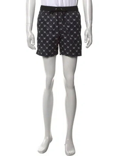 Pre-owned Marcell Von Berlin Graphic Print Swim Trunks W/ Tags In Black