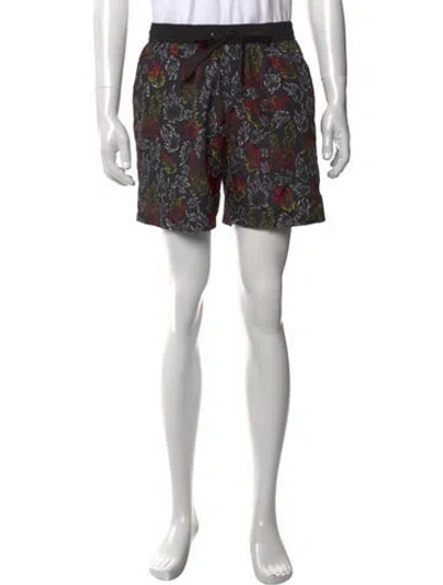 Pre-owned Marcell Von Berlin Graphic Print Swim Trunks W/ Tags In Black