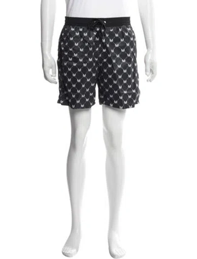 Pre-owned Marcell Von Berlin Graphic Print Swim Trunks W/ Tags In Blue/green