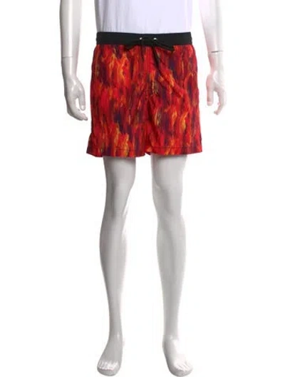 Pre-owned Marcell Von Berlin Graphic Print Swim Trunks W/ Tags In Red