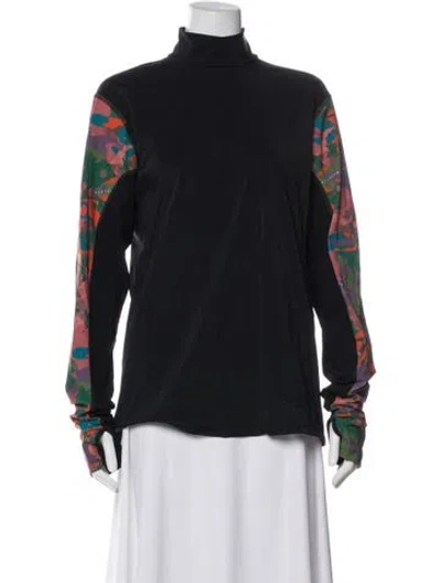 Pre-owned Marcell Von Berlin Graphic Print Turtleneck Top W/ Tags In Black