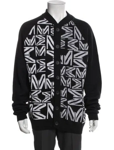 Pre-owned Marcell Von Berlin Graphic Print V-neck Cardigan W/ Tags In Black