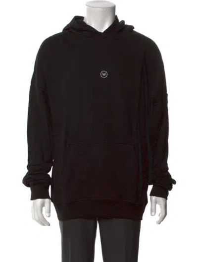Pre-owned Marcell Von Berlin Graphic Print V-neck Hoodie In Black
