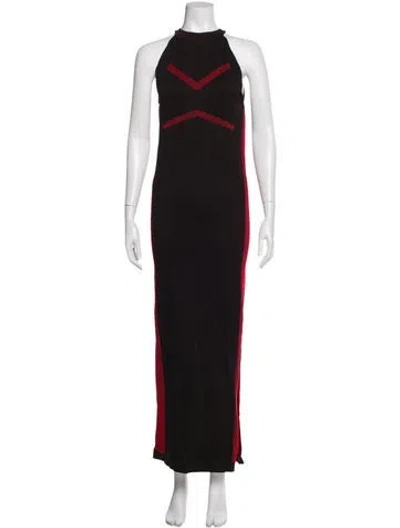 Pre-owned Marcell Von Berlin Halterneck Long Dress In Brown