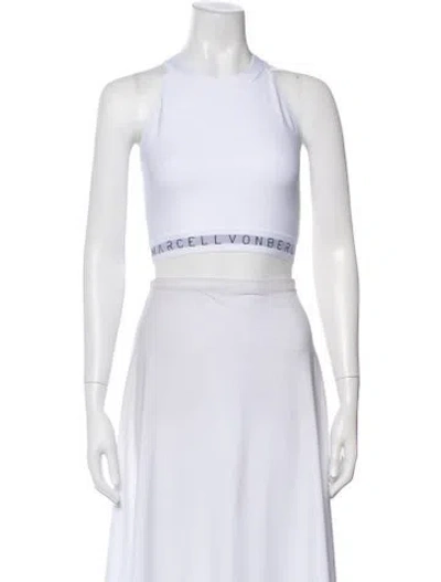Pre-owned Marcell Von Berlin Halterneck Sleeveless Crop Top In Gray