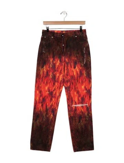 Pre-owned Marcell Von Berlin High-rise Straight Leg Jeans In Red